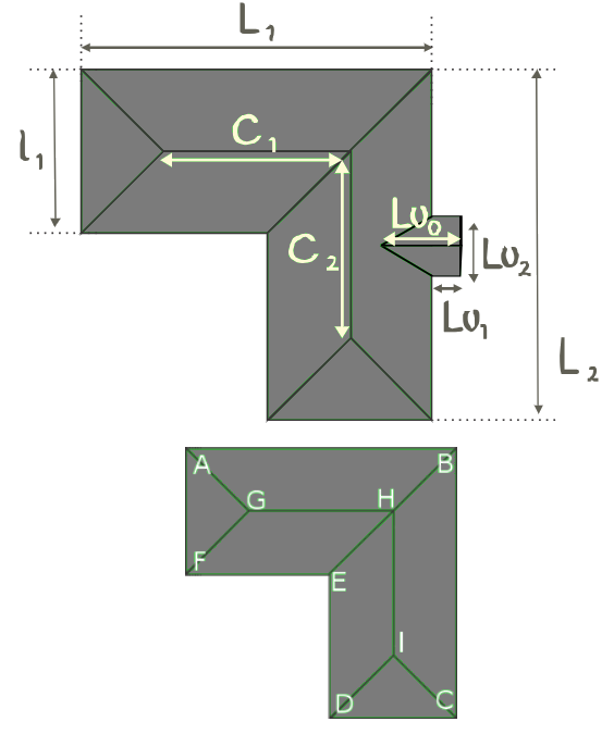 Cross Hipped Roof Calculator